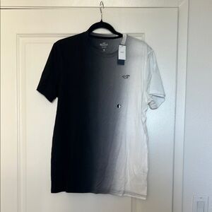 Hollister Black and White Gradient Short Sleeve Tee